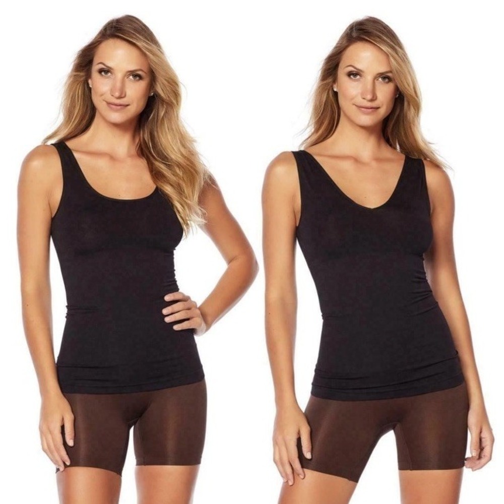 NWT Yummie Tummie Shapewear Tank With Reversible Neckline Size M/L Black